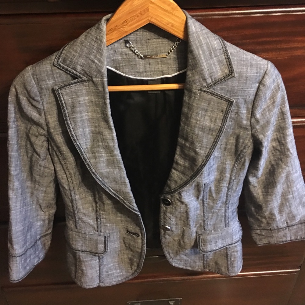 WHBM Grey 3/4 Length Blazer